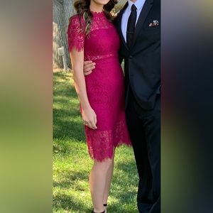 Cutout lace high neck midi dress